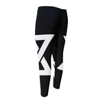 Black And White Star of David Print Men's Compression Pants