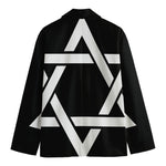 Black And White Star of David Print Men's Cotton Blazer