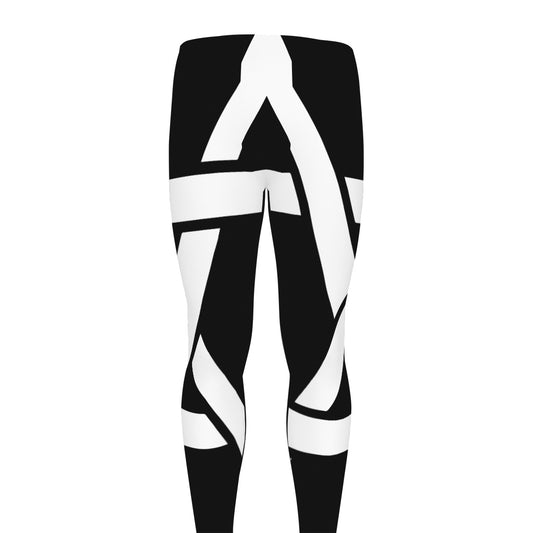 Black And White Star of David Print Men's leggings