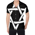 Black And White Star of David Print Men's Shirt