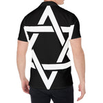 Black And White Star of David Print Men's Shirt