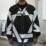 Black And White Star of David Print Men's Shirt Jacket