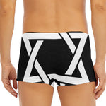 Black And White Star of David Print Men's Short Boxer Briefs