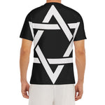 Black And White Star of David Print Men's Short Sleeve Rash Guard