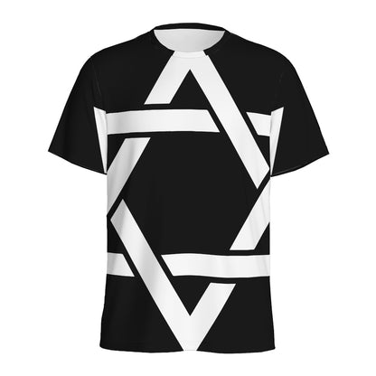 Black And White Star of David Print Men's Sports T-Shirt