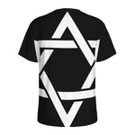 Black And White Star of David Print Men's Sports T-Shirt
