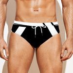 Black And White Star of David Print Men's Swim Briefs