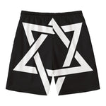 Black And White Star of David Print Men's Swim Trunks