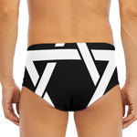 Black And White Star of David Print Men's Triangle Swim Briefs