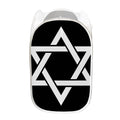 Black And White Star of David Print Mesh Laundry Hamper