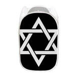 Black And White Star of David Print Mesh Laundry Hamper