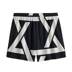 Black And White Star of David Print Mesh Shorts