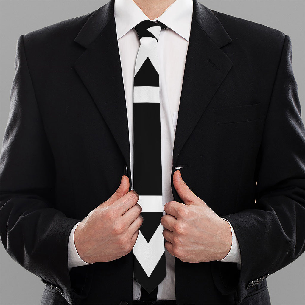 Black And White Star of David Print Necktie