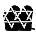 Black And White Star of David Print Oven Mitts