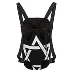 Black And White Star of David Print Pet Carrier Backpack