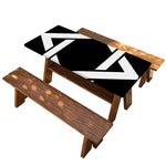 Black And White Star of David Print Picnic Table Cover
