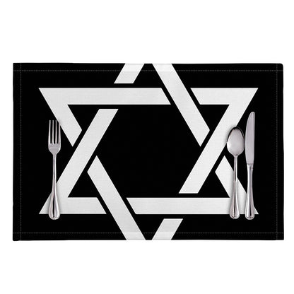 Black And White Star of David Print Placemat