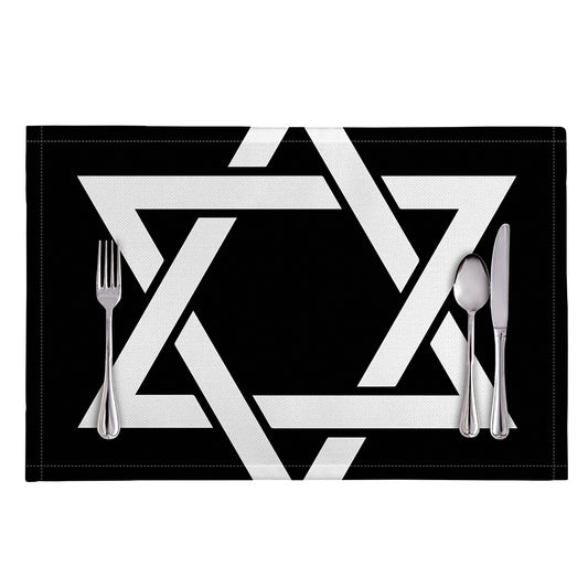 Black And White Star of David Print Placemat