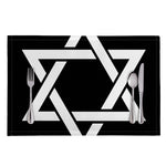 Black And White Star of David Print Placemat