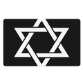 Black And White Star of David Print Polyester Doormat