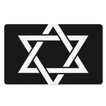 Black And White Star of David Print Polyester Doormat