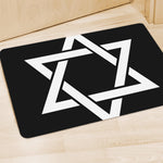 Black And White Star of David Print Polyester Doormat