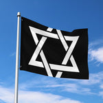 Black And White Star of David Print Polyester Flag