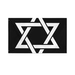 Black And White Star of David Print Polyester Flag