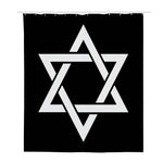 Black And White Star of David Print Polyester Shower Curtain