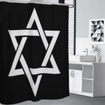 Black And White Star of David Print Premium Shower Curtain