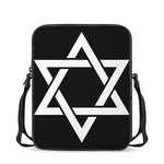 Black And White Star of David Print Rectangular Crossbody Bag
