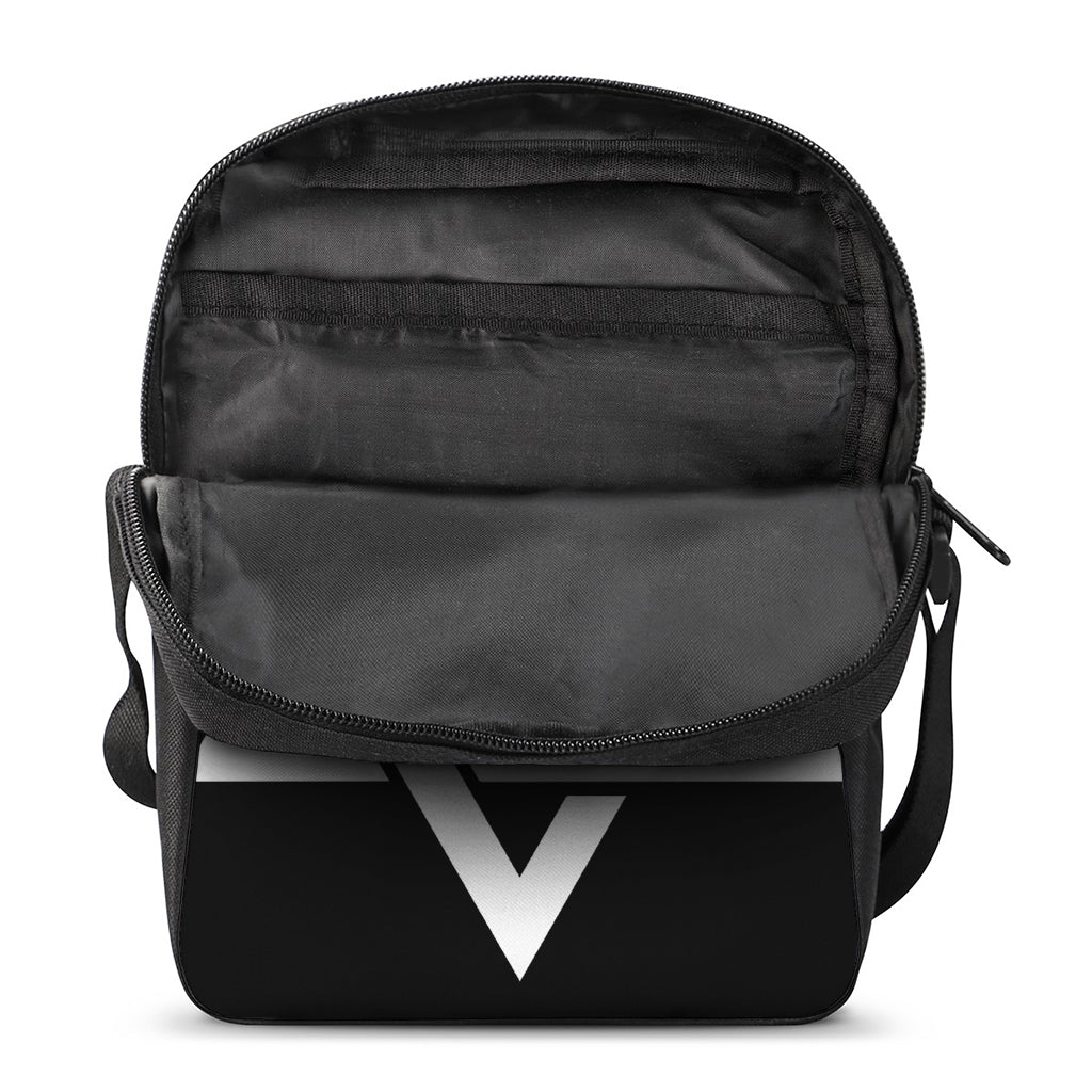 Black And White Star of David Print Rectangular Crossbody Bag