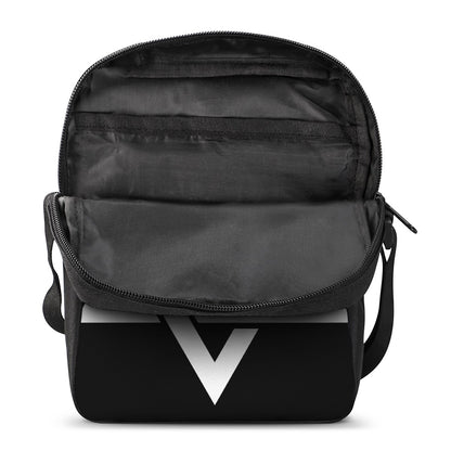 Black And White Star of David Print Rectangular Crossbody Bag