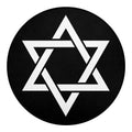 Black And White Star of David Print Round Blanket
