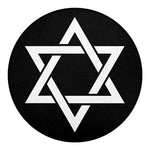 Black And White Star of David Print Round Blanket