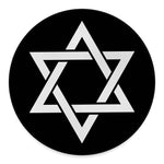 Black And White Star of David Print Round Floor Mat