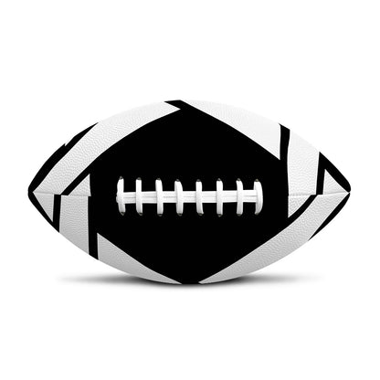 Black And White Star of David Print Rugby Ball