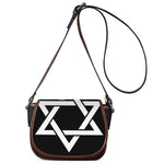 Black And White Star of David Print Saddle Bag