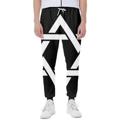 Black And White Star of David Print Scuba Joggers