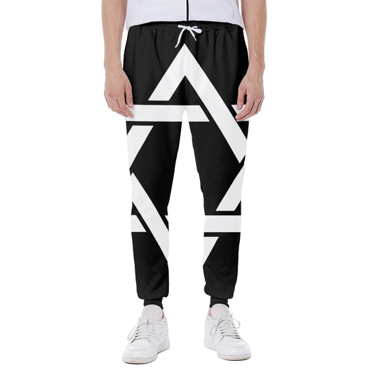 Black And White Star of David Print Scuba Joggers
