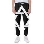Black And White Star of David Print Scuba Joggers