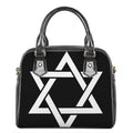 Black And White Star of David Print Shoulder Handbag