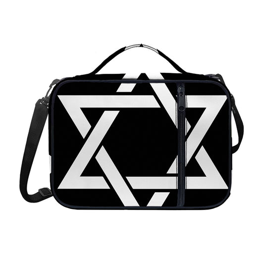 Black And White Star of David Print Shoulder Strap Bible Bag