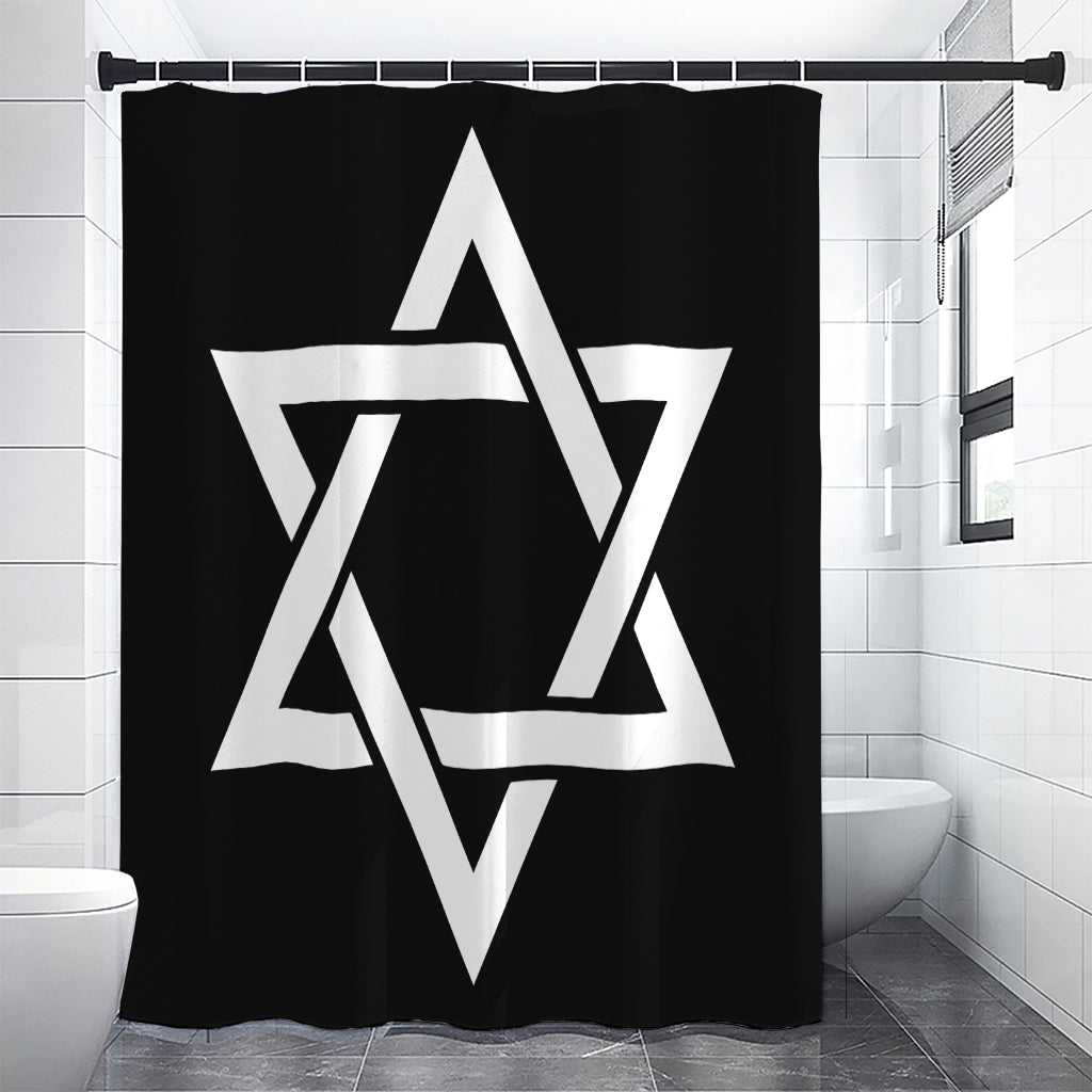 Black And White Star of David Print Shower Curtain