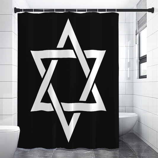 Black And White Star of David Print Shower Curtain
