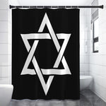 Black And White Star of David Print Shower Curtain