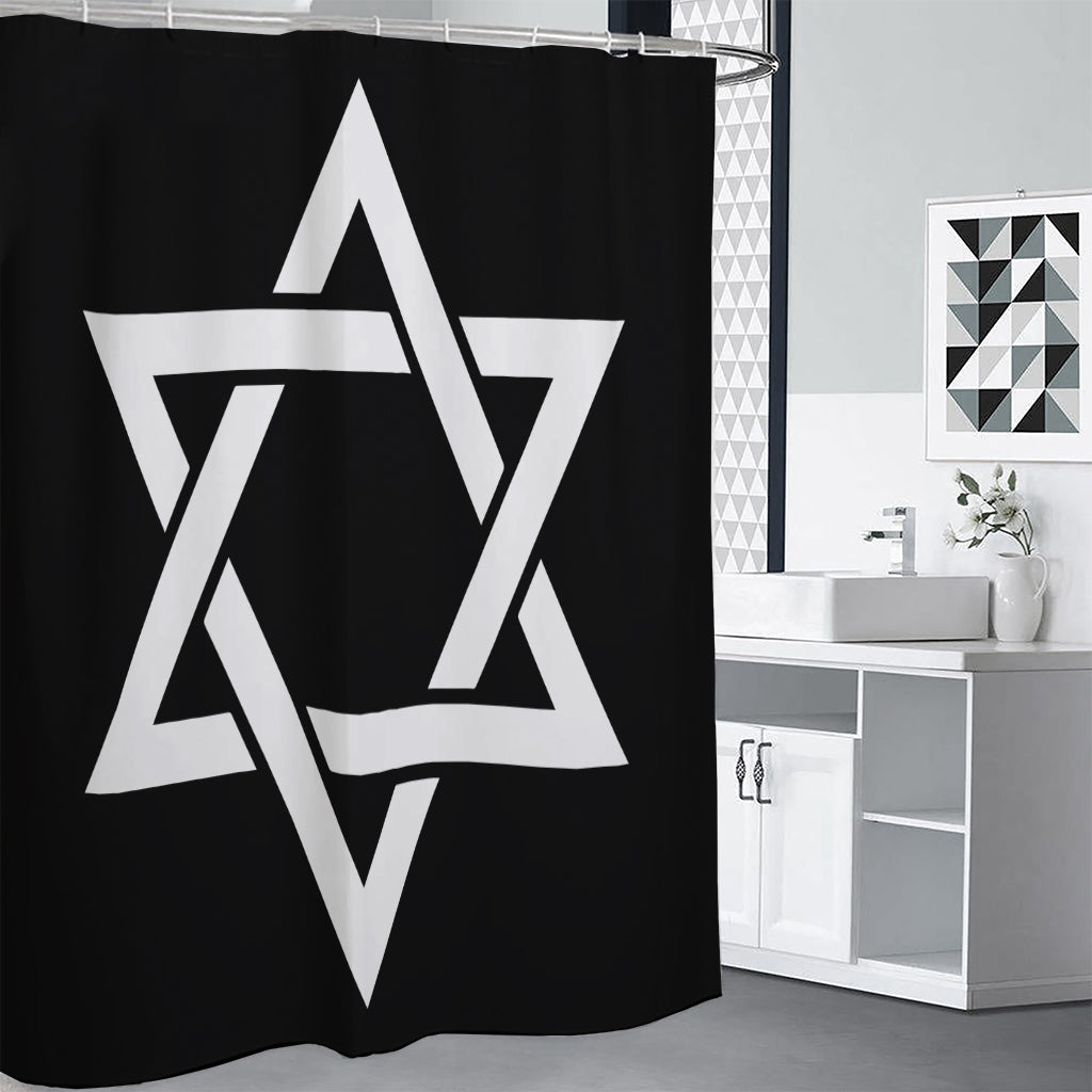 Black And White Star of David Print Shower Curtain