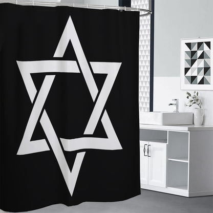 Black And White Star of David Print Shower Curtain
