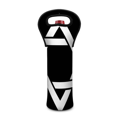 Black And White Star of David Print Single Neoprene Wine Tote