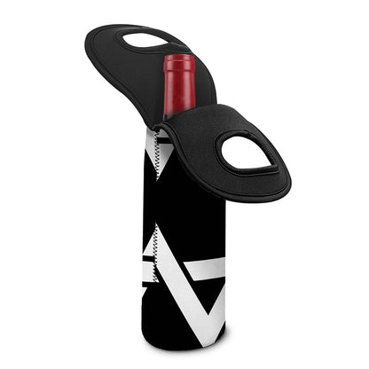 Black And White Star of David Print Single Neoprene Wine Tote
